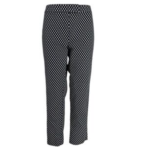 Anne Klein Nautical Net Print Black White Cropped Pant size 10